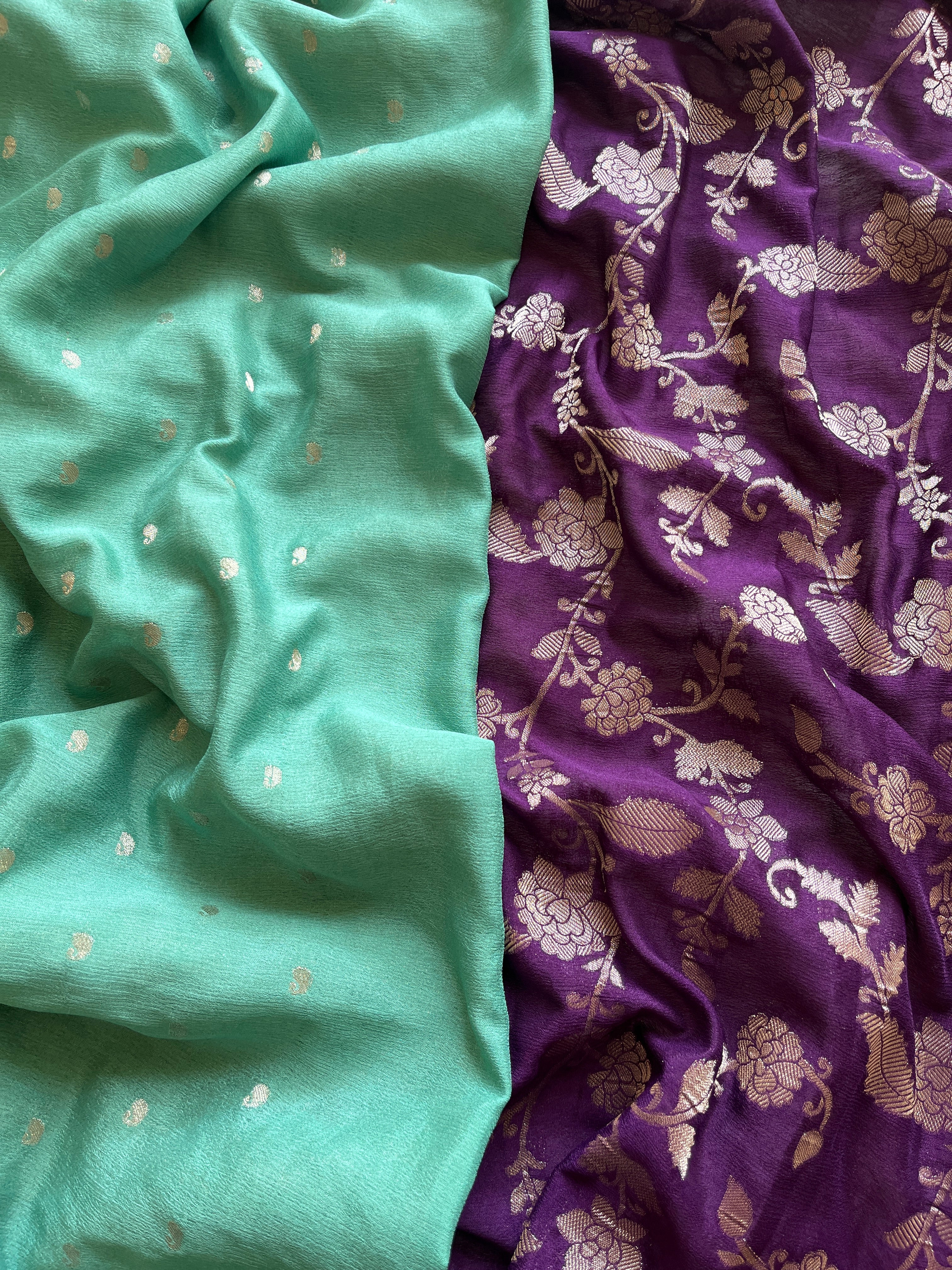 Purple Georgette Banarasi Saree